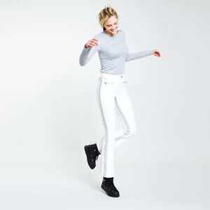 Erin Snow Phia Racer Boot Leg Ski Pants Size 8 Ivory Silver NWT $588 Fitted
